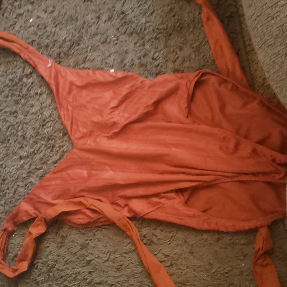 Burgundy Halter Swimsuit